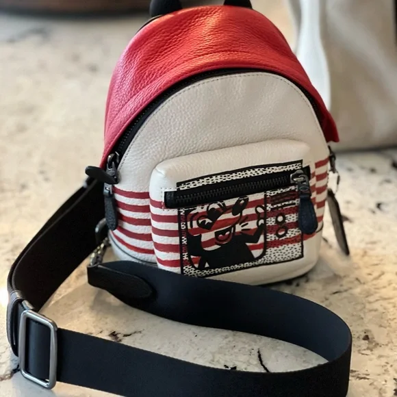 Coach Disney Small West Backpack Crossbody Coach Disney Mickey Mouse X Keith Haring Small West Backpack  main image 4